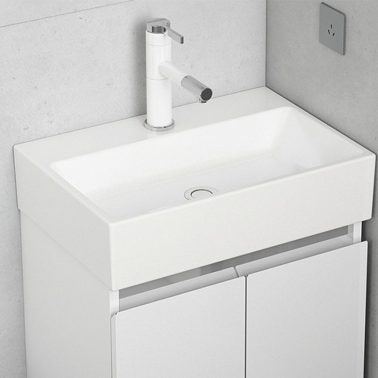 Modern Metal Bathroom Vanity Solid Color Wall Mount Vanity Cabinet in White Clearhalo 'Bathroom Remodel & Bathroom Fixtures' 'Bathroom Vanities' 'bathroom_vanities' 'Home Improvement' 'home_improvement' 'home_improvement_bathroom_vanities' 1200x1200_719551b5-8c65-4c4c-99cc-bb573e6fd4b4