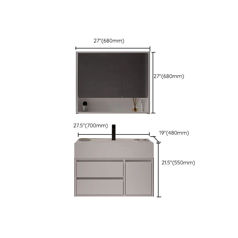 White Modern Rectangular Wall Mounted Standard Bathroom Vanity Set Clearhalo 'Bathroom Remodel & Bathroom Fixtures' 'Bathroom Vanities' 'bathroom_vanities' 'Home Improvement' 'home_improvement' 'home_improvement_bathroom_vanities' 1200x1200_719a7739-9665-425b-a550-359080f9d0ac