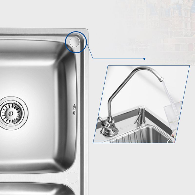 Classic Style Kitchen Sink Stainless Steel 1 Holes Kitchen Sink with Drain Strainer Kit Clearhalo 'Home Improvement' 'home_improvement' 'home_improvement_kitchen_sinks' 'Kitchen Remodel & Kitchen Fixtures' 'Kitchen Sinks & Faucet Components' 'Kitchen Sinks' 'kitchen_sinks' 1200x1200_71a6eff4-3e98-4258-bcdb-21764ff00a0d