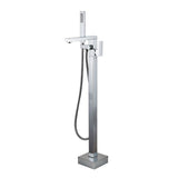 Modern Floor Mounted Freestanding Faucet 1-Handle Fixed Bath Filler Trim Clearhalo 'Bathroom Remodel & Bathroom Fixtures' 'Bathtub Faucets' 'bathtub_faucets' 'Home Improvement' 'home_improvement' 'home_improvement_bathtub_faucets' 1200x1200_71a9b1e5-d2a2-4acb-92c7-f0b728cc1ec4