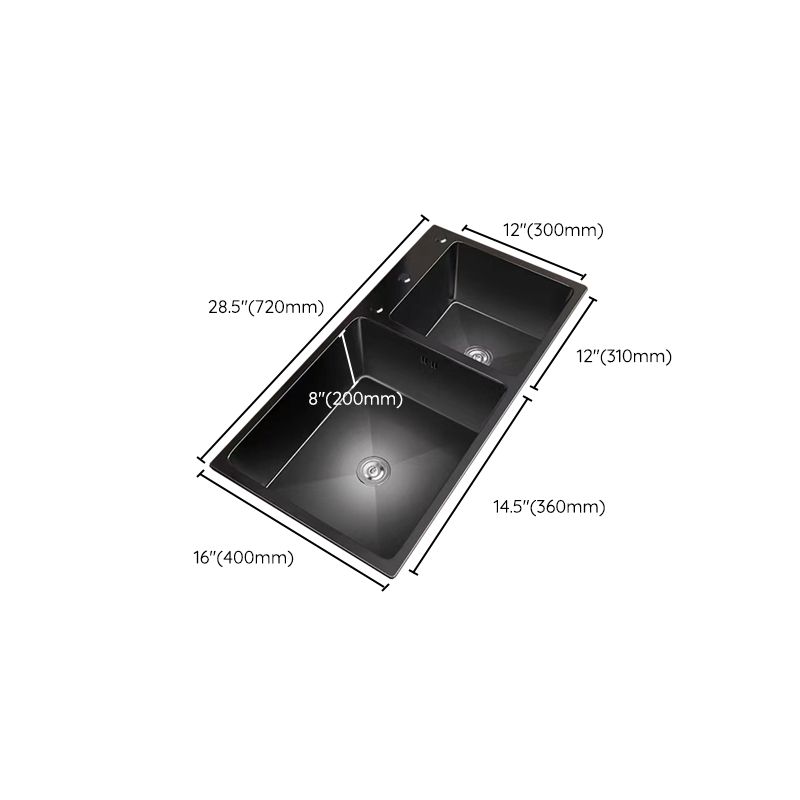 Stainless Steel Double Basin Sink Drop-In Kitchen Sink with Drain Assembly Clearhalo 'Home Improvement' 'home_improvement' 'home_improvement_kitchen_sinks' 'Kitchen Remodel & Kitchen Fixtures' 'Kitchen Sinks & Faucet Components' 'Kitchen Sinks' 'kitchen_sinks' 1200x1200_71c35186-2aac-4ea5-8bbe-89d663a43684