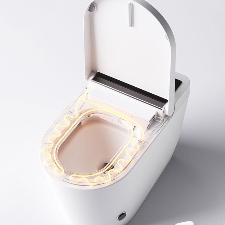 White Ceramic Elongated Foot Sensor with Heated Seat Floor Mount Bidet Clearhalo 'Bathroom Remodel & Bathroom Fixtures' 'Bidets' 'Home Improvement' 'home_improvement' 'home_improvement_bidets' 'Toilets & Bidets' 1200x1200_71d0812f-22f1-4430-9beb-a8170eef957c