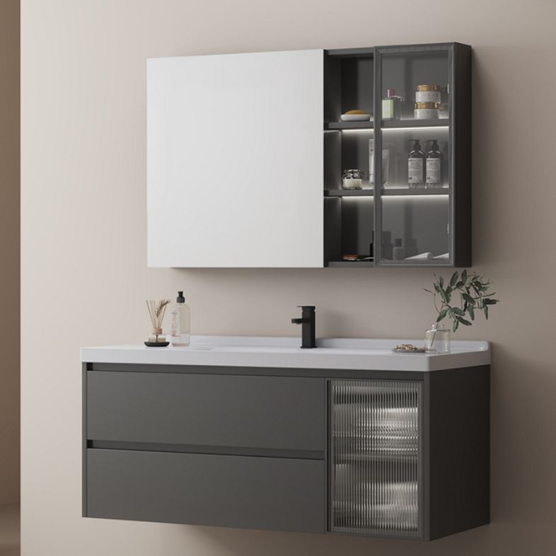 Modern Vanity Rectangular Dark Gray Single-Sink Wall Mount Sink Vanity Clearhalo 'Bathroom Remodel & Bathroom Fixtures' 'Bathroom Vanities' 'bathroom_vanities' 'Home Improvement' 'home_improvement' 'home_improvement_bathroom_vanities' 1200x1200_71dd0425-eed5-4d51-bccd-e626d69247d7