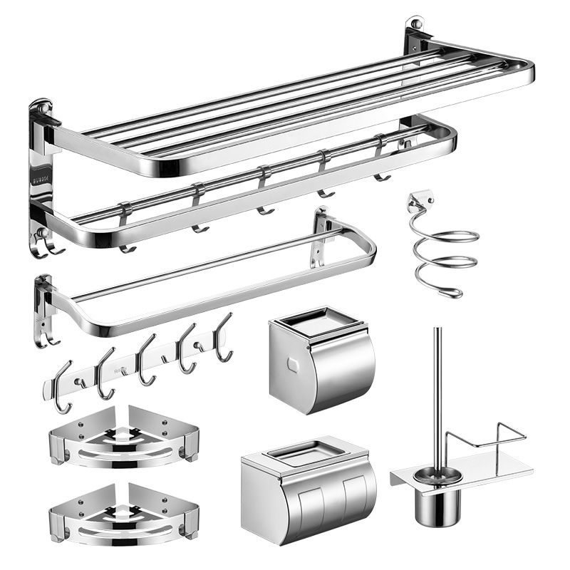 Modern Towel Bar Bathroom Set Bath Shelf Bathroom Accessories Hardware Set Clearhalo 'Bathroom Hardware Sets' 'Bathroom Hardware' 'Bathroom Remodel & Bathroom Fixtures' 'bathroom_hardware_sets' 'Home Improvement' 'home_improvement' 'home_improvement_bathroom_hardware_sets' 1200x1200_71e25d72-0c17-46d9-b202-aca443bbd003