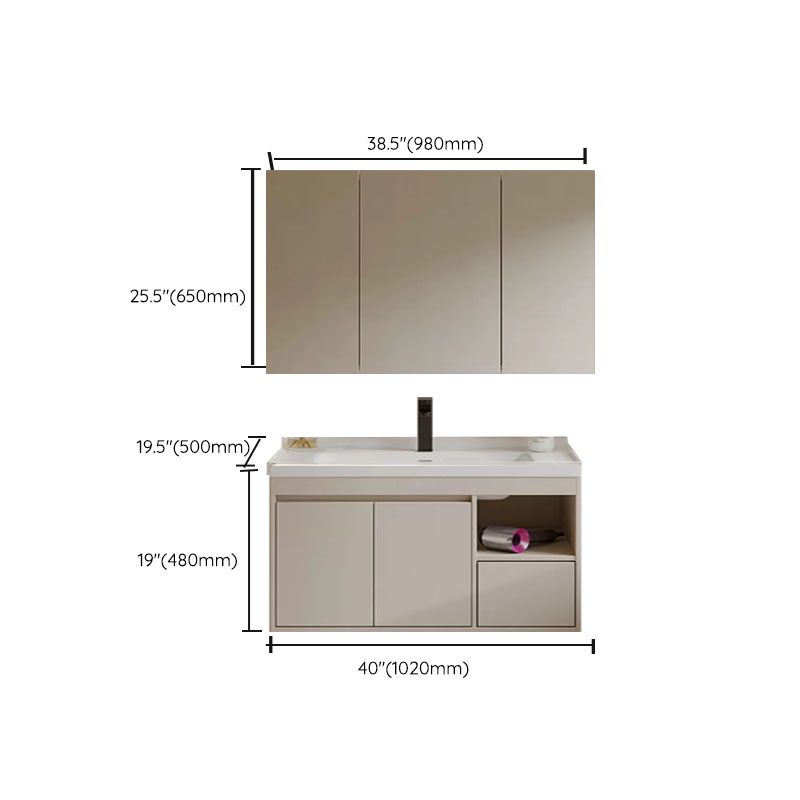 White Modern Rectangular Wall Mounted Standard Bathroom Sink Vanity Clearhalo 'Bathroom Remodel & Bathroom Fixtures' 'Bathroom Vanities' 'bathroom_vanities' 'Home Improvement' 'home_improvement' 'home_improvement_bathroom_vanities' 1200x1200_71fbf493-3905-47af-bf77-556fbf711c60