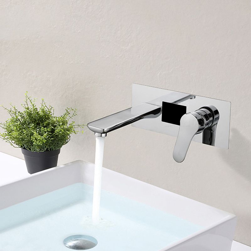 Modern Wall Mounted Faucets Digital Display Screen Led Wall Mounted Bathroom Faucet Clearhalo 'Accueil' 'Amélioration Domiciliaire' 'bathroom_sink_faucets' 'Ensembles de Lavabo & de Robinet de Toilette' 'home_improvement' 'home_improvement_bathroom_sink_faucets' 'Robinet de Lavabo de Salle de Bain' 'Rénovation et Équipement de Salle de Bain' 1200x1200_720dd6d5-a1dc-452e-a020-4d01071988d0