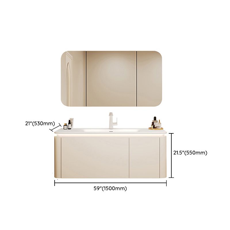 Wall Mount Sink Included Sink Vanity with Faucet Mirror for Bathroom Clearhalo 'Bathroom Remodel & Bathroom Fixtures' 'Bathroom Vanities' 'bathroom_vanities' 'Home Improvement' 'home_improvement' 'home_improvement_bathroom_vanities' 1200x1200_722a3055-409a-436f-bbb3-a5f8eca2c5ad