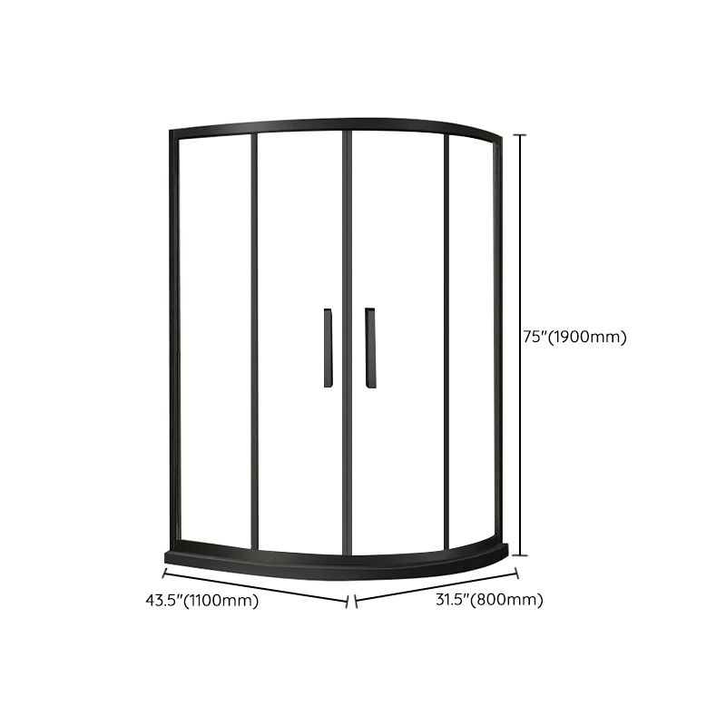 Round Double Sliding Shower Enclosure Corner Tempered Glass Shower Enclosure Clearhalo 'Bathroom Remodel & Bathroom Fixtures' 'Home Improvement' 'home_improvement' 'home_improvement_shower_stalls_enclosures' 'Shower Stalls & Enclosures' 'shower_stalls_enclosures' 'Showers & Bathtubs' 1200x1200_722a439f-f7a4-4af9-93e2-353af52f0efe