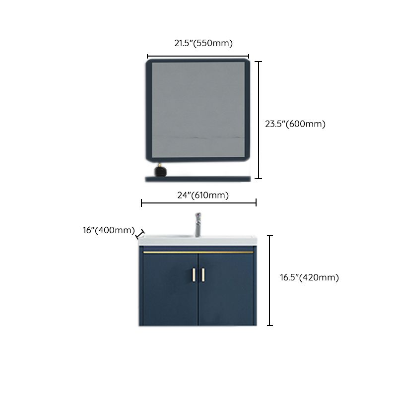 Modern Wall-mounted Bathroom Vanity Cabinet with Soft Close Door Clearhalo 'Bathroom Remodel & Bathroom Fixtures' 'Bathroom Vanities' 'bathroom_vanities' 'Home Improvement' 'home_improvement' 'home_improvement_bathroom_vanities' 1200x1200_72343889-c096-4004-b665-d07baac101dd