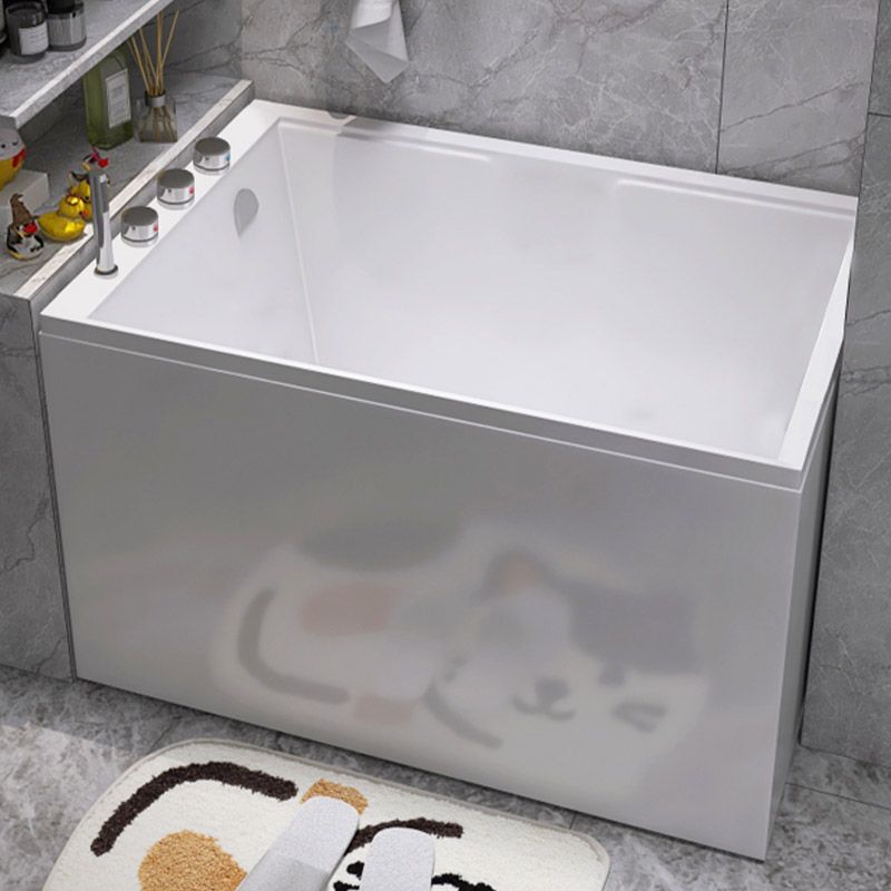 Modern Style Apron Front Bathtub Rectangular Acrylic Bathtub in White Clearhalo 'Bathroom Remodel & Bathroom Fixtures' 'Bathtubs' 'Home Improvement' 'home_improvement' 'home_improvement_bathtubs' 'Showers & Bathtubs' 1200x1200_72369c0a-dd8f-4c40-a7bb-929d75887b32