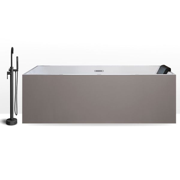 Rectangular Back to Wall Bathtub Antique Finish Soaking Modern Bath Tub Clearhalo 'Bathroom Remodel & Bathroom Fixtures' 'Bathtubs' 'Home Improvement' 'home_improvement' 'home_improvement_bathtubs' 'Showers & Bathtubs' 1200x1200_72567c71-d339-482a-b7f3-29778fd8b3f4