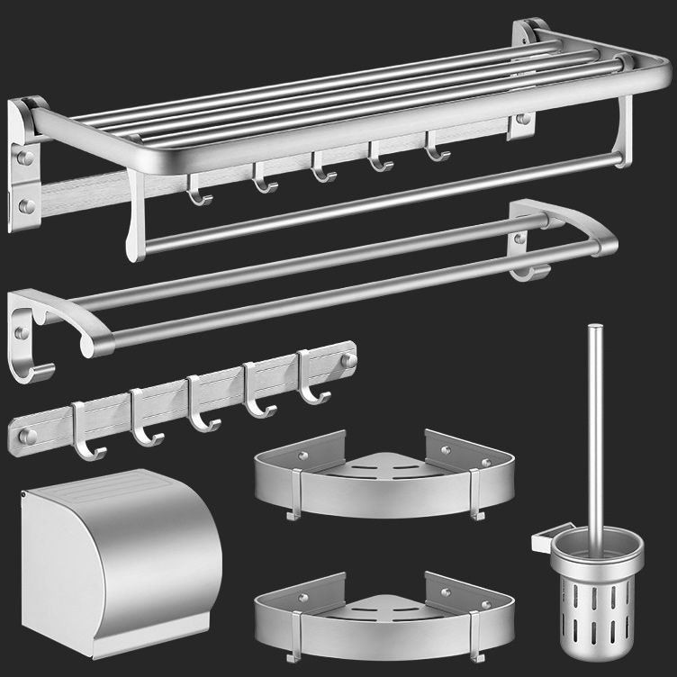 Contemporary Silver Bathroom Accessory As Individual Or As a Set Clearhalo 'Bathroom Hardware Sets' 'Bathroom Hardware' 'Bathroom Remodel & Bathroom Fixtures' 'bathroom_hardware_sets' 'Home Improvement' 'home_improvement' 'home_improvement_bathroom_hardware_sets' 1200x1200_725b63d2-0c08-4293-895d-83b88934f5d3