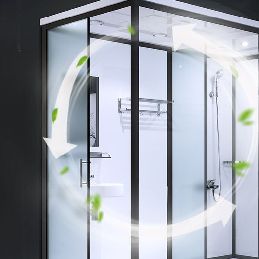 Framed Tempered Glass Shower Stall with Back Wall Panel and Shower Base Clearhalo 'Bathroom Remodel & Bathroom Fixtures' 'Home Improvement' 'home_improvement' 'home_improvement_shower_stalls_enclosures' 'Shower Stalls & Enclosures' 'shower_stalls_enclosures' 'Showers & Bathtubs' 1200x1200_726c8c24-c858-4f87-8c2e-d148c96d207a