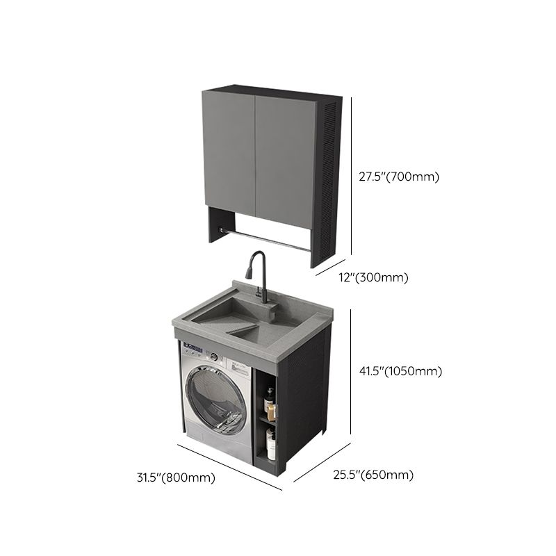 Faucet Included Freestanding Modern Bathroom Sink Vanity with Sink Clearhalo 'Bathroom Remodel & Bathroom Fixtures' 'Bathroom Vanities' 'bathroom_vanities' 'Home Improvement' 'home_improvement' 'home_improvement_bathroom_vanities' 1200x1200_72735b4a-62d6-43d7-b58e-91ea57a6e053