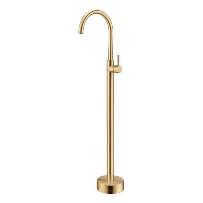 Floor Mounted Copper Freestanding Tub Filler Simple High Arc Freestanding Tub Filler Trim Clearhalo 'Bathroom Remodel & Bathroom Fixtures' 'Bathtub Faucets' 'bathtub_faucets' 'Home Improvement' 'home_improvement' 'home_improvement_bathtub_faucets' 1200x1200_7273b102-eb0c-46fd-a092-393abf610fe4