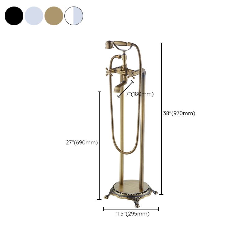 Traditional Floor Mounted Copper Freestanding Tub Filler Spray Gun Tub Filler Trim Clearhalo 'Bathroom Remodel & Bathroom Fixtures' 'Bathtub Faucets' 'bathtub_faucets' 'Home Improvement' 'home_improvement' 'home_improvement_bathtub_faucets' 1200x1200_727b2665-7ade-41b2-9936-0ad6248b6373