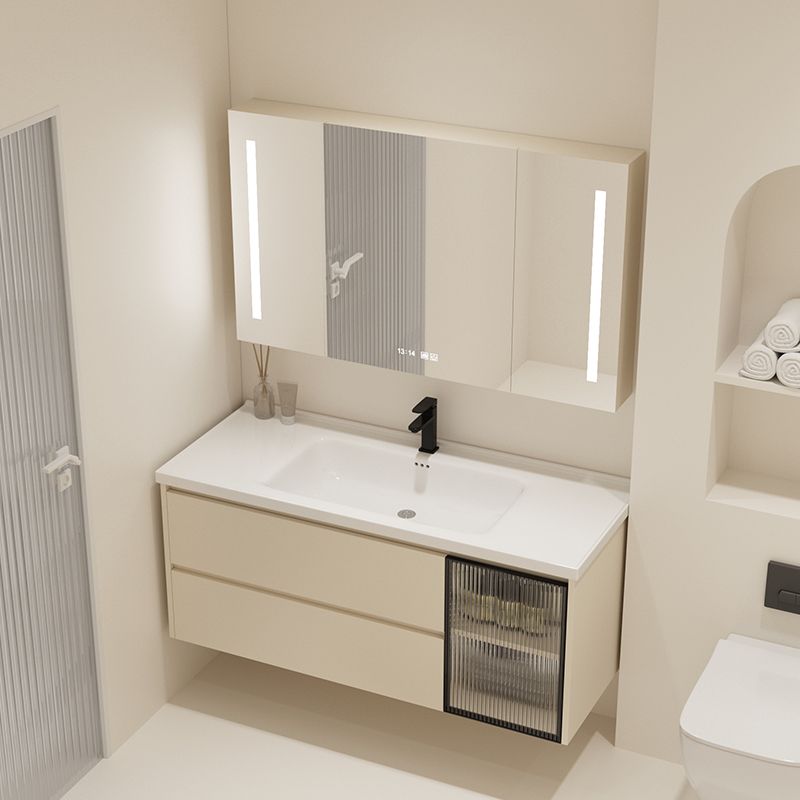 Modern Bathroom Sink Vanity Ceramic Top Wall Mount with Soft Close Door Clearhalo 'Bathroom Remodel & Bathroom Fixtures' 'Bathroom Vanities' 'bathroom_vanities' 'Home Improvement' 'home_improvement' 'home_improvement_bathroom_vanities' 1200x1200_72925b85-3853-401d-9e39-c579cd61b009