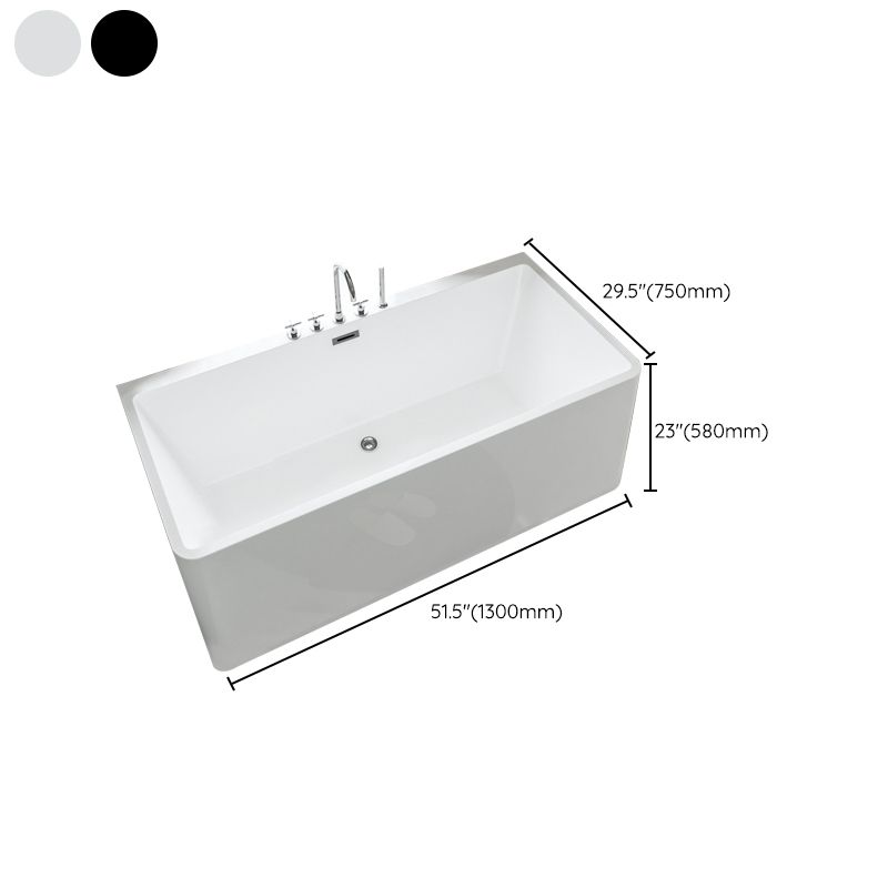 Rectangular Freestanding Back to Wall Bathtub Modern Acrylic-Fiberglass Bath Tub Clearhalo 'Bathroom Remodel & Bathroom Fixtures' 'Bathtubs' 'Home Improvement' 'home_improvement' 'home_improvement_bathtubs' 'Showers & Bathtubs' 1200x1200_72a0c1d7-1ed4-4796-aa8d-2c03e2ae2b1e