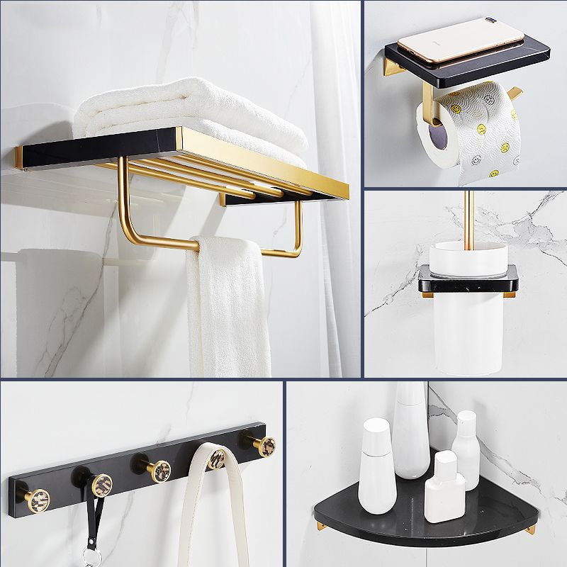 Metal and Marble Bathroom Minimalist Accessory as Individual or as a Set in Gold Clearhalo 'Bathroom Hardware Sets' 'Bathroom Hardware' 'Bathroom Remodel & Bathroom Fixtures' 'bathroom_hardware_sets' 'Home Improvement' 'home_improvement' 'home_improvement_bathroom_hardware_sets' 1200x1200_72a753de-6940-4662-b318-fce6474de864