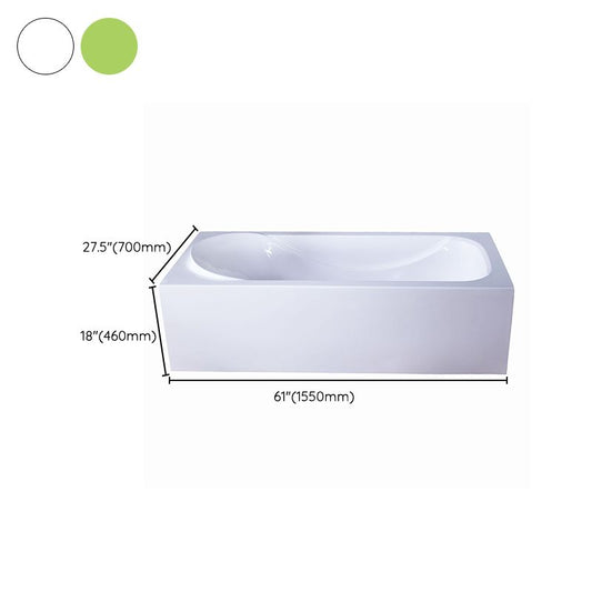 Soaking Bathtub Acrylic Antique Finish Rectangular Back to Wall Bath Tub Clearhalo 'Bathroom Remodel & Bathroom Fixtures' 'Bathtubs' 'Home Improvement' 'home_improvement' 'home_improvement_bathtubs' 'Showers & Bathtubs' 1200x1200_72beee0f-3f69-4492-93a8-9ec38f8984d5