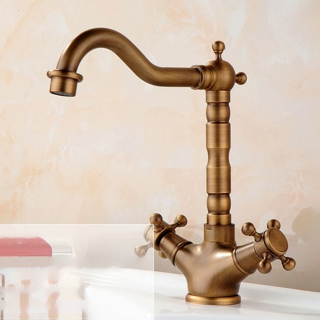 Glam Centerset Faucet 1 Hole Sink Faucet with 2 Cross Handles Clearhalo 'bathroom_sink_faucets' 'Conjunta de Baño y Conjunta de Grifo' 'Coronamiento de Baño y Dispositivo de Baño' 'Grifo del lavabo del baño' 'Hogar' 'home_improvement' 'home_improvement_bathroom_sink_faucets' 'Mejoras para el hogar' 1200x1200_72c18ddd-2619-48e2-b127-adfb7f9aeb31