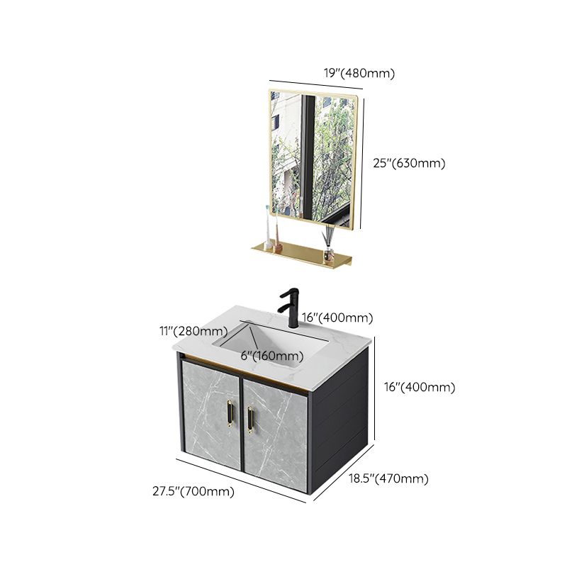 Modern Sink Vanity Set Wall Mounted Drawers Ceramic Sink Set Clearhalo 'Bathroom Remodel & Bathroom Fixtures' 'Bathroom Vanities' 'bathroom_vanities' 'Home Improvement' 'home_improvement' 'home_improvement_bathroom_vanities' 1200x1200_7301fc90-605e-4b38-8571-1512ecfb6531