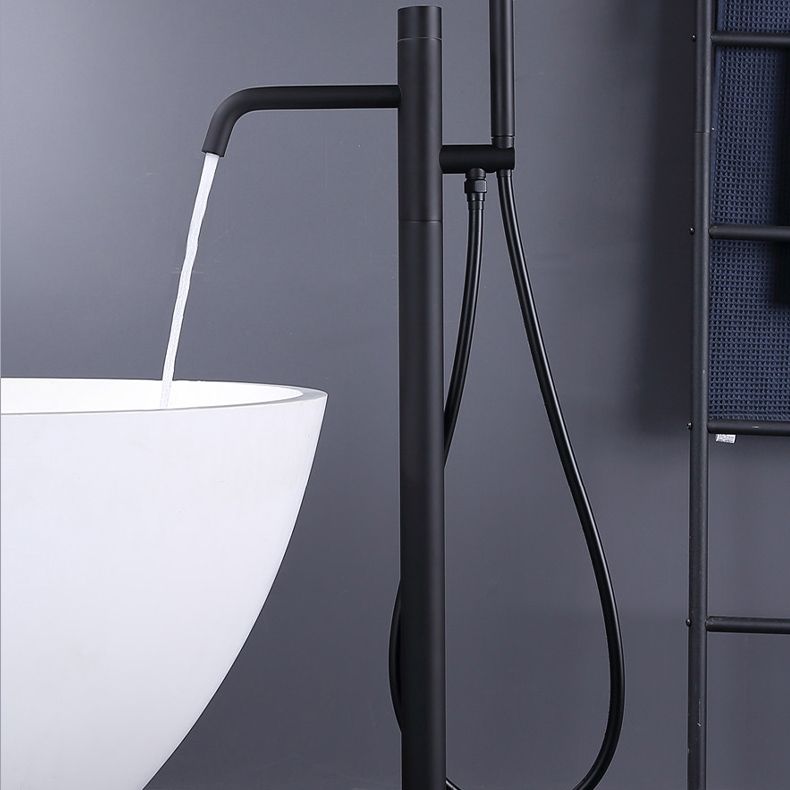 Floor Mounted Metal Freestanding Tub Filler One Handle Freestanding Faucet Clearhalo 'Bathroom Remodel & Bathroom Fixtures' 'Bathtub Faucets' 'bathtub_faucets' 'Home Improvement' 'home_improvement' 'home_improvement_bathtub_faucets' 1200x1200_7325bd0f-c6e4-4a10-aeff-c4faad46fb23