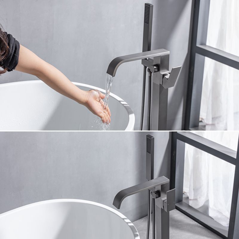 Floor Mounted Metal Freestanding Tub Filler Swivel Freestanding Faucet Clearhalo 'Bathroom Remodel & Bathroom Fixtures' 'Bathtub Faucets' 'bathtub_faucets' 'Home Improvement' 'home_improvement' 'home_improvement_bathtub_faucets' 1200x1200_733100f9-c7b0-486a-8ce2-d22987b1deb8