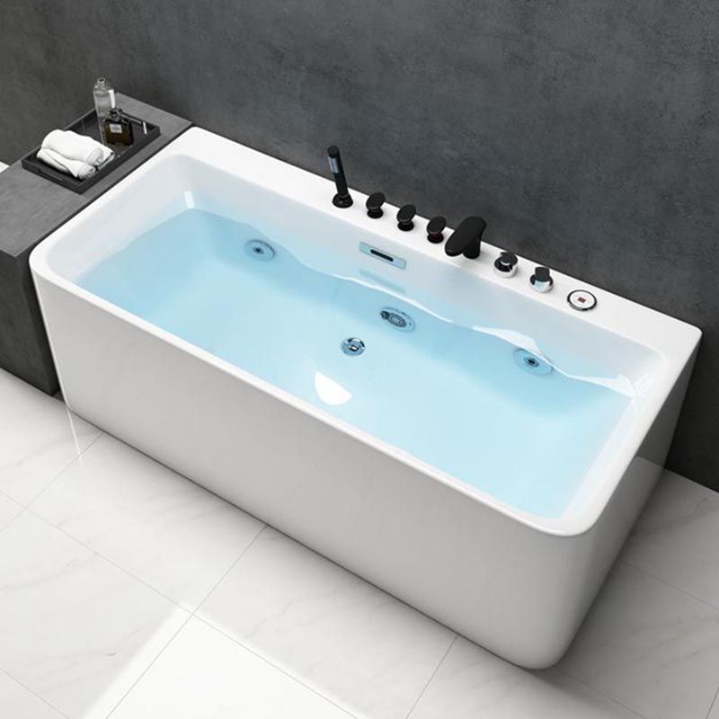 Modern Rectangular Bath Tub with Drain and Overflow Trim Bathtub Clearhalo 'Bathroom Remodel & Bathroom Fixtures' 'Bathtubs' 'Home Improvement' 'home_improvement' 'home_improvement_bathtubs' 'Showers & Bathtubs' 1200x1200_7359424f-76f0-495d-be98-7115e7ec205e