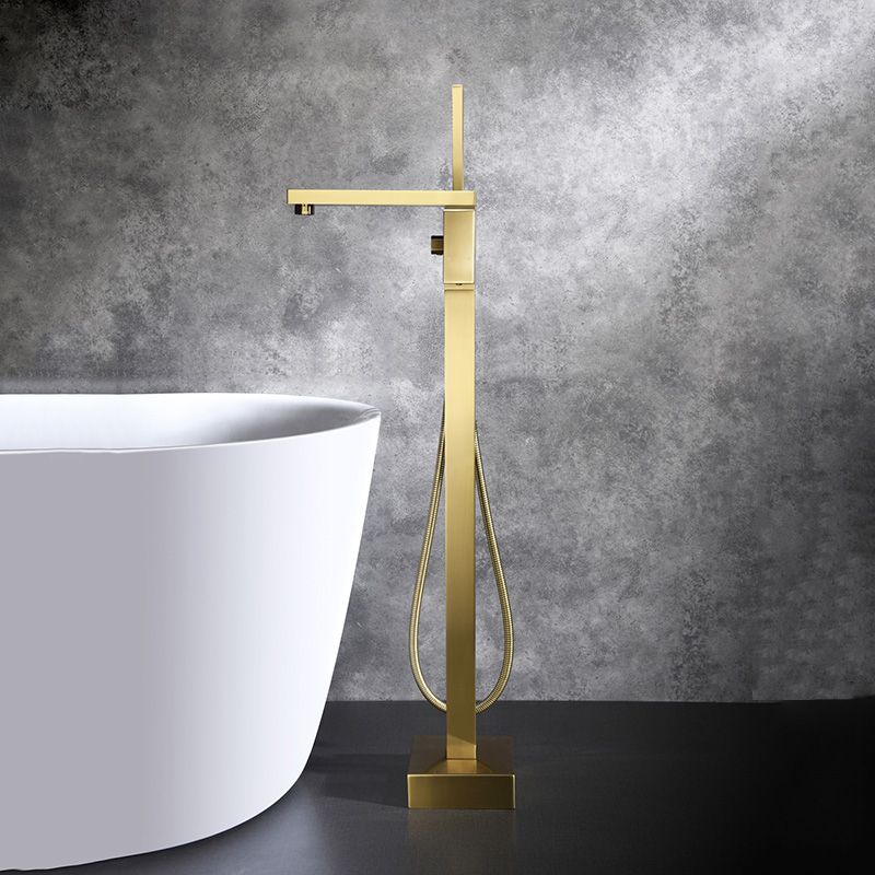 Modern Freestanding Tub Faucet Copper One Handle Floor Mounted Freestanding Bathtub Faucet Clearhalo 'Bathroom Remodel & Bathroom Fixtures' 'Bathtub Faucets' 'bathtub_faucets' 'Home Improvement' 'home_improvement' 'home_improvement_bathtub_faucets' 1200x1200_736ce9d6-9a75-4b82-8568-8827b1967eed