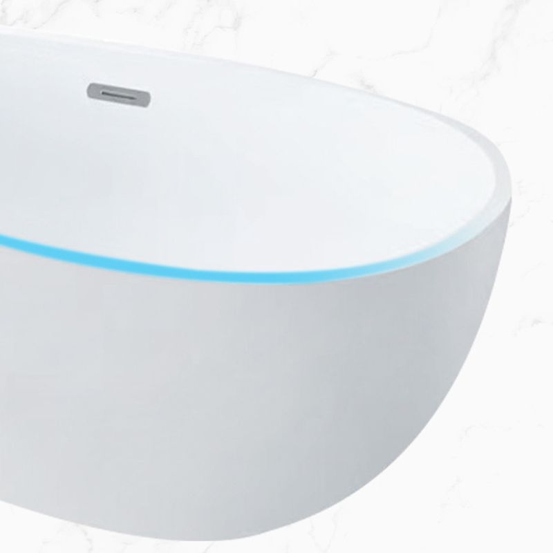 Stand Alone Acrylic Bath Tub White Oval Modern Bathroom Bathtub Clearhalo 'Bathroom Remodel & Bathroom Fixtures' 'Bathtubs' 'Home Improvement' 'home_improvement' 'home_improvement_bathtubs' 'Showers & Bathtubs' 1200x1200_736fd01b-7d98-4d74-ac8b-f10e726cfd4f