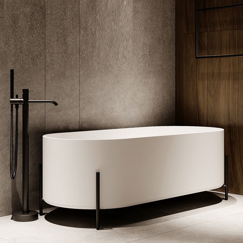 Oval Stone Soaking Bathtub Antique Finish Back to Wall Bath Tub Clearhalo 'Bathroom Remodel & Bathroom Fixtures' 'Bathtubs' 'Home Improvement' 'home_improvement' 'home_improvement_bathtubs' 'Showers & Bathtubs' 1200x1200_738886d8-3946-4069-855c-2575c9ece00d