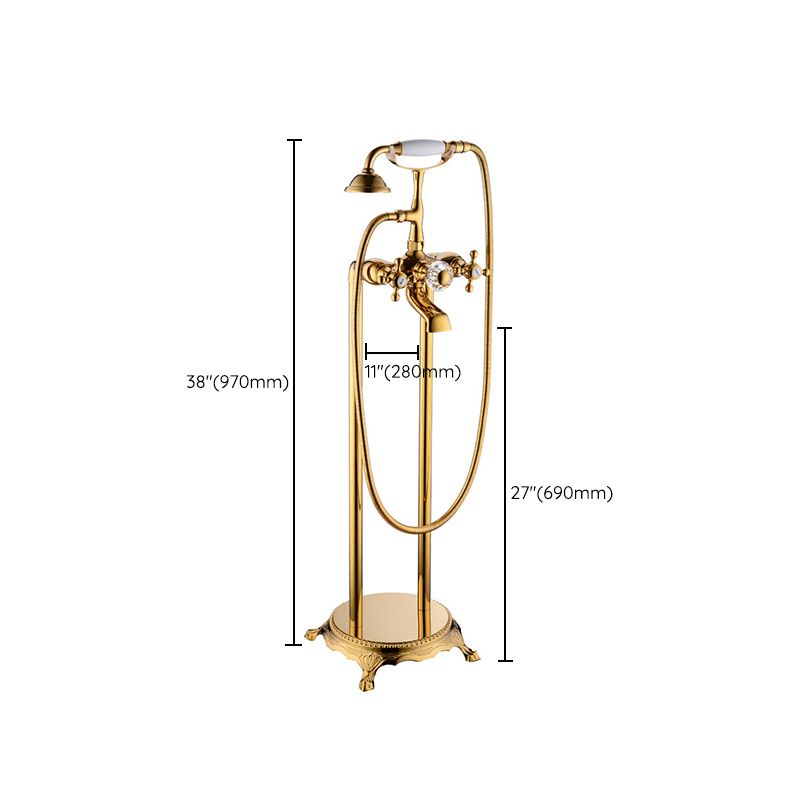 Floor Mounted Metal Freestanding Tub Filler Copper Freestanding Faucet in Gold Clearhalo 'Bathroom Remodel & Bathroom Fixtures' 'Bathtub Faucets' 'bathtub_faucets' 'Home Improvement' 'home_improvement' 'home_improvement_bathtub_faucets' 1200x1200_738cde62-62cd-469f-9a73-9c5c8b0517f5