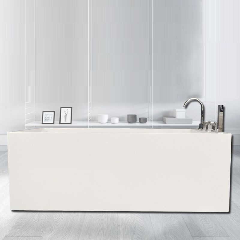 Modern Style Acrylic Rectangular Tub White Bath Tub with Internal Drain Clearhalo 'Bathroom Remodel & Bathroom Fixtures' 'Bathtubs' 'Home Improvement' 'home_improvement' 'home_improvement_bathtubs' 'Showers & Bathtubs' 1200x1200_73f9bc96-6557-4375-a76b-ea5c4001412e