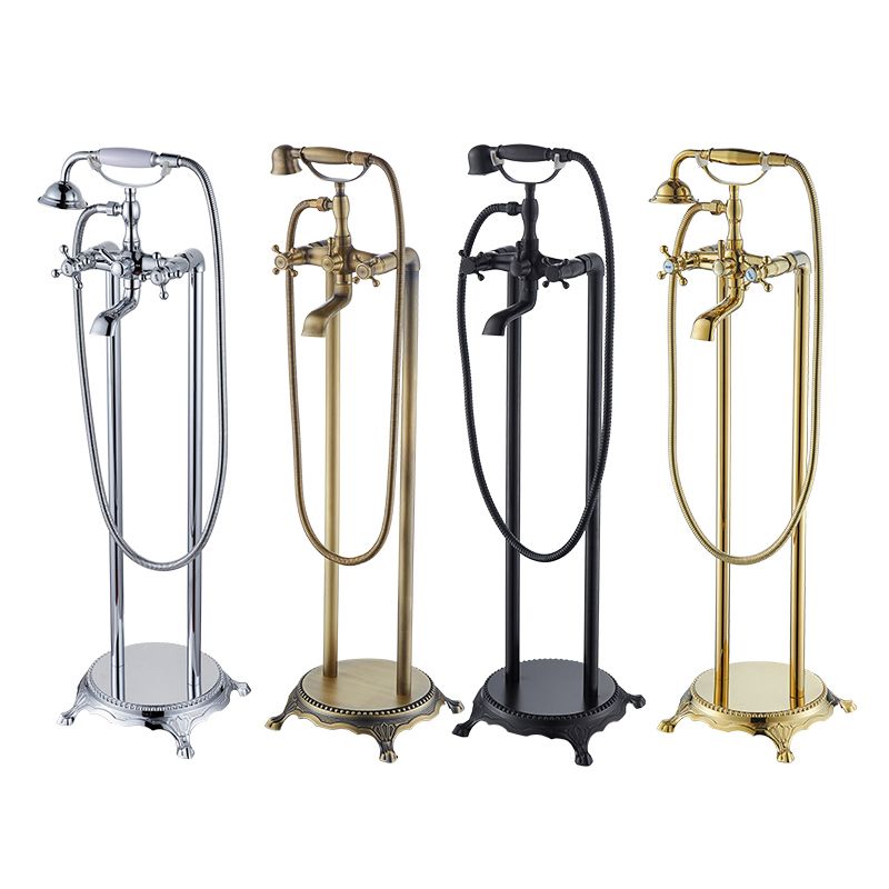 Traditional Floor Mounted Copper Freestanding Tub Filler Spray Gun Tub Filler Trim Clearhalo 'Bathroom Remodel & Bathroom Fixtures' 'Bathtub Faucets' 'bathtub_faucets' 'Home Improvement' 'home_improvement' 'home_improvement_bathtub_faucets' 1200x1200_741cf2a9-b9fc-4d53-9ea0-8a36afe31768