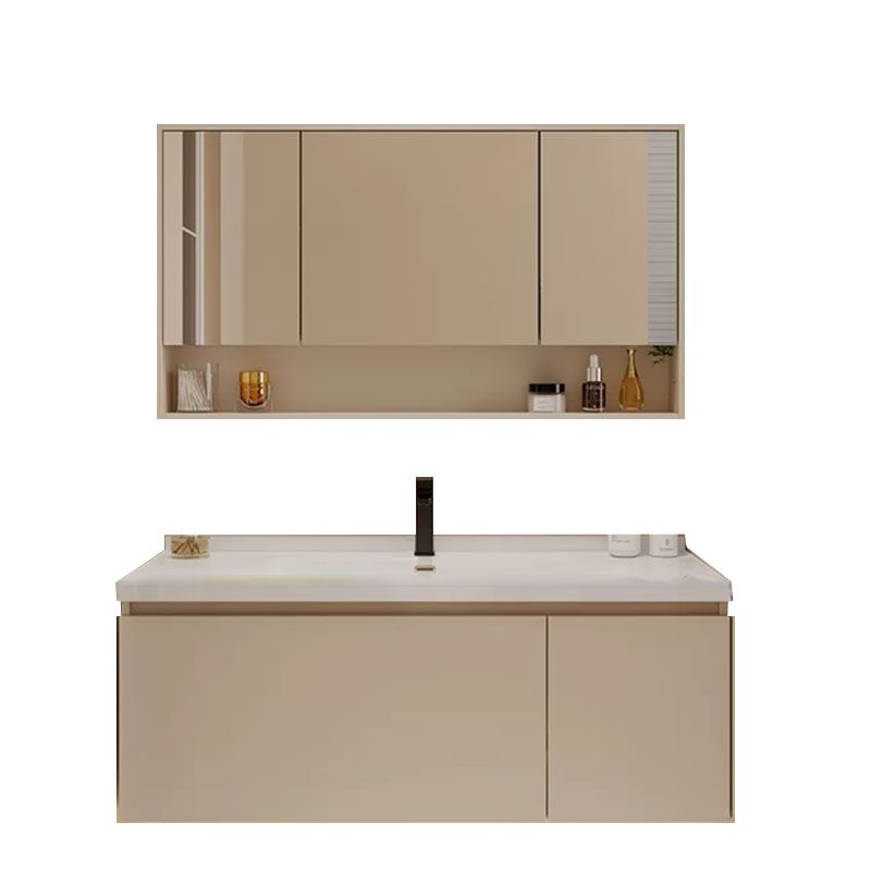 Modern White Wall Mounted Standard Wood Open Console with Sink Set Clearhalo 'Bathroom Remodel & Bathroom Fixtures' 'Bathroom Vanities' 'bathroom_vanities' 'Home Improvement' 'home_improvement' 'home_improvement_bathroom_vanities' 1200x1200_7431ece5-fed6-4c39-b4bb-1effe95f60c2