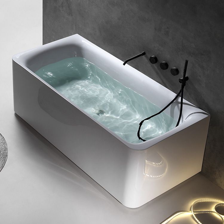 Acrylic Soaking Rectangular Bathtub Antique Finish Back to Wall Bath Tub Clearhalo 'Bathroom Remodel & Bathroom Fixtures' 'Bathtubs' 'Home Improvement' 'home_improvement' 'home_improvement_bathtubs' 'Showers & Bathtubs' 1200x1200_743ecf60-567d-4d0f-8162-ebde8fa65271