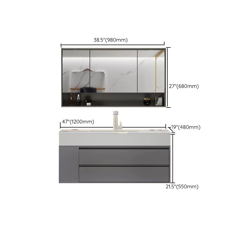 Modern Wall Mounted Standard Single-Sink Open Console with Sink Set Clearhalo 'Bathroom Remodel & Bathroom Fixtures' 'Bathroom Vanities' 'bathroom_vanities' 'Home Improvement' 'home_improvement' 'home_improvement_bathroom_vanities' 1200x1200_74603be3-b12f-429d-abde-2a128ceaafd4