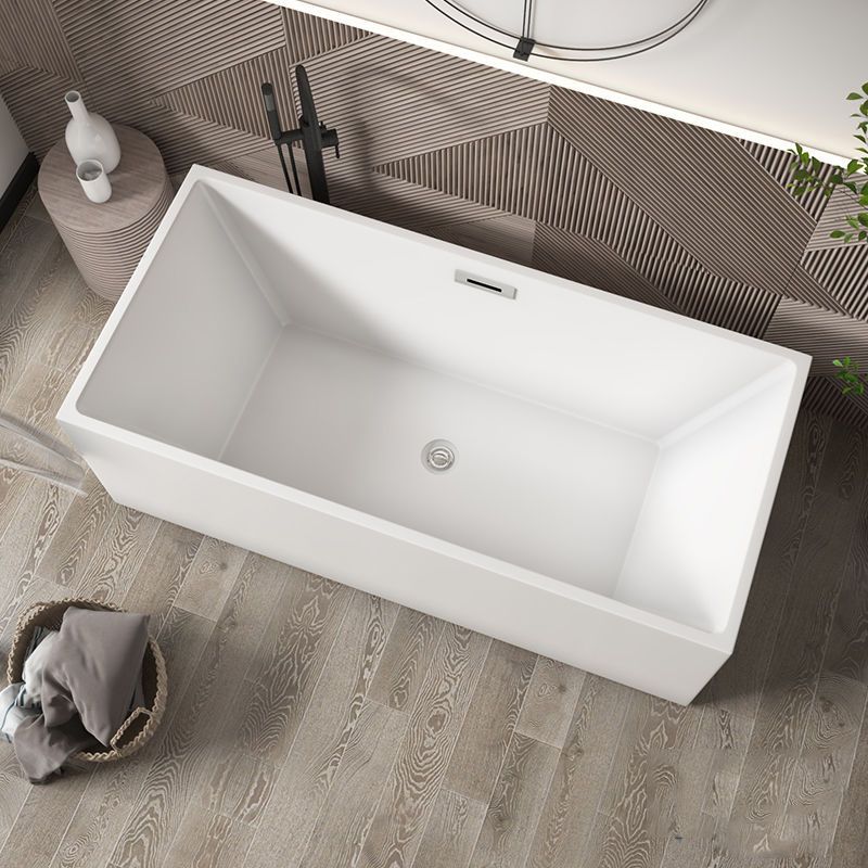 Modern Rectangular Bathtub with Internal Drain White Acrylic Soaking Tub Clearhalo 'Bathroom Remodel & Bathroom Fixtures' 'Bathtubs' 'Home Improvement' 'home_improvement' 'home_improvement_bathtubs' 'Showers & Bathtubs' 1200x1200_7467a44e-0039-4d70-9ac0-67aff90fba17