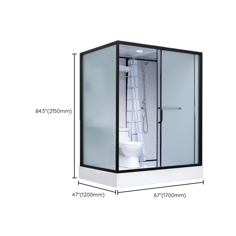 Shower Enclosure Clear Framed Single Sliding Rectangle Black Shower Stall Clearhalo 'Bathroom Remodel & Bathroom Fixtures' 'Home Improvement' 'home_improvement' 'home_improvement_shower_stalls_enclosures' 'Shower Stalls & Enclosures' 'shower_stalls_enclosures' 'Showers & Bathtubs' 1200x1200_746dfe99-8dec-42e6-949e-e8bf5d910407