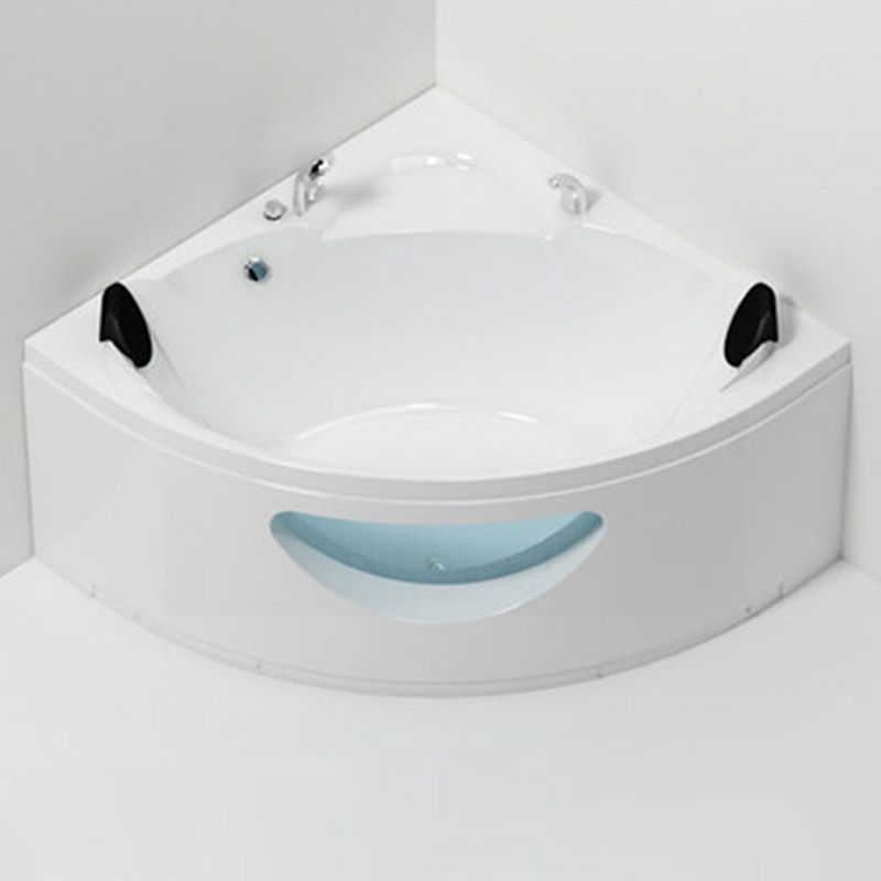 Contemporary Acrylic Corner Bath Tub White Tub with Internal Drain Clearhalo 'Bathroom Remodel & Bathroom Fixtures' 'Bathtubs' 'Home Improvement' 'home_improvement' 'home_improvement_bathtubs' 'Showers & Bathtubs' 1200x1200_7479fceb-d2ab-4433-91eb-90dd9e0fedd2