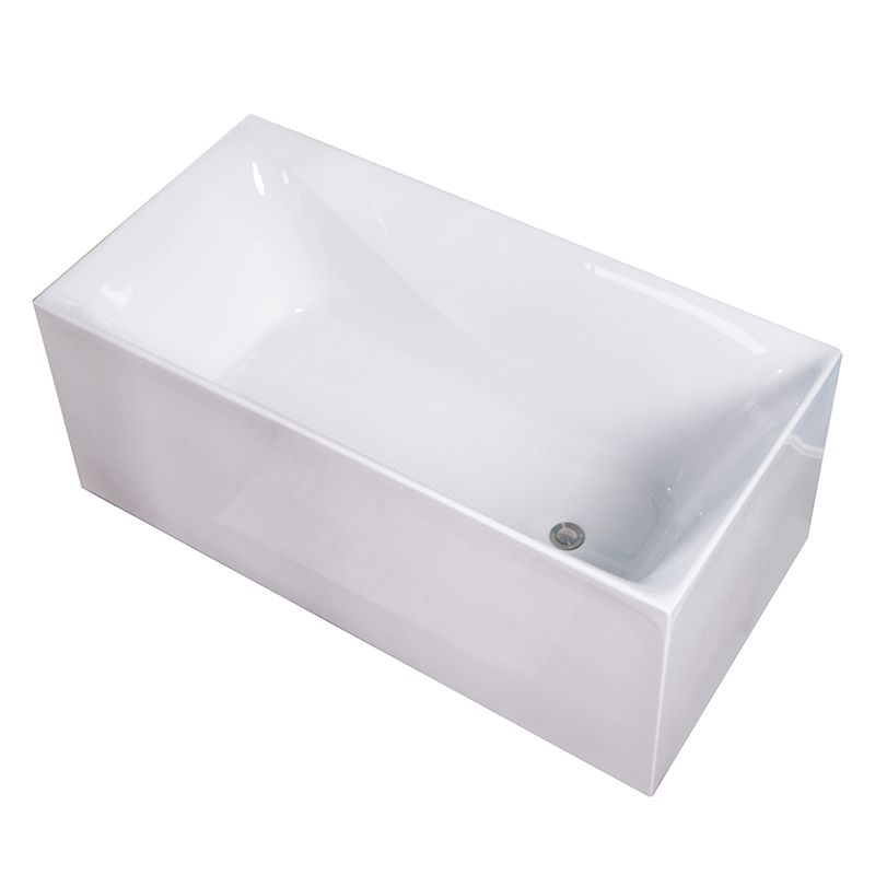 Modern Acrylic Freestanding Back to Wall Bathtub Soaking Rectangular Bath Tub Clearhalo 'Bathroom Remodel & Bathroom Fixtures' 'Bathtubs' 'Home Improvement' 'home_improvement' 'home_improvement_bathtubs' 'Showers & Bathtubs' 1200x1200_74c99291-7889-47fb-9fd6-b3a72ea80b7b