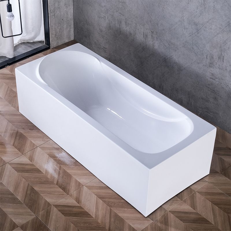 Acrylic Soaking Bathtub Antique Finish Rectangular Back to Wall Bath Clearhalo 'Bathroom Remodel & Bathroom Fixtures' 'Bathtubs' 'Home Improvement' 'home_improvement' 'home_improvement_bathtubs' 'Showers & Bathtubs' 1200x1200_74cbe730-3c32-4a86-b67a-6393f900c058