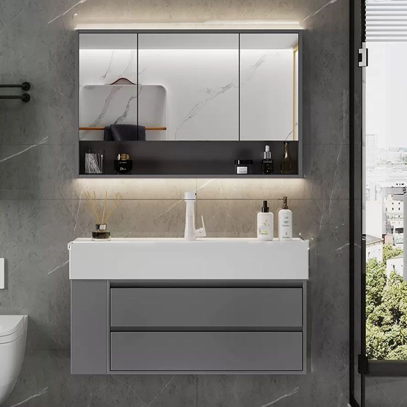 Modern Wall Mounted Standard Single-Sink Open Console with Sink Set Clearhalo 'Bathroom Remodel & Bathroom Fixtures' 'Bathroom Vanities' 'bathroom_vanities' 'Home Improvement' 'home_improvement' 'home_improvement_bathroom_vanities' 1200x1200_74d43cdb-ec22-4879-ab20-7f812c8207fe