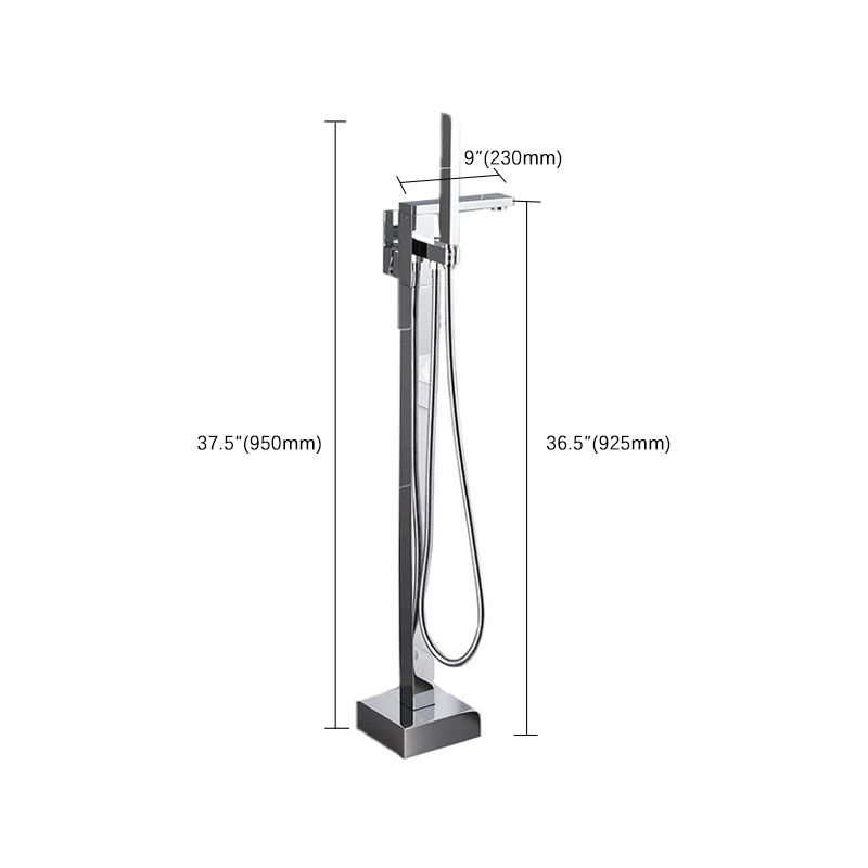 Floor Mounted Freestanding Tub Filler Modern Style Metal Freestanding Tub Filler Clearhalo 'Bathroom Remodel & Bathroom Fixtures' 'Bathtub Faucets' 'bathtub_faucets' 'Home Improvement' 'home_improvement' 'home_improvement_bathtub_faucets' 1200x1200_753d3b44-c606-47aa-9b4f-eb247368214c