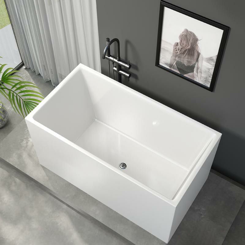 Antique Finish Soaking Bathtub Modern Rectangular Back to Wall Bath Tub Clearhalo 'Bathroom Remodel & Bathroom Fixtures' 'Bathtubs' 'Home Improvement' 'home_improvement' 'home_improvement_bathtubs' 'Showers & Bathtubs' 1200x1200_753f061d-1492-472e-99b1-5c713946bec0