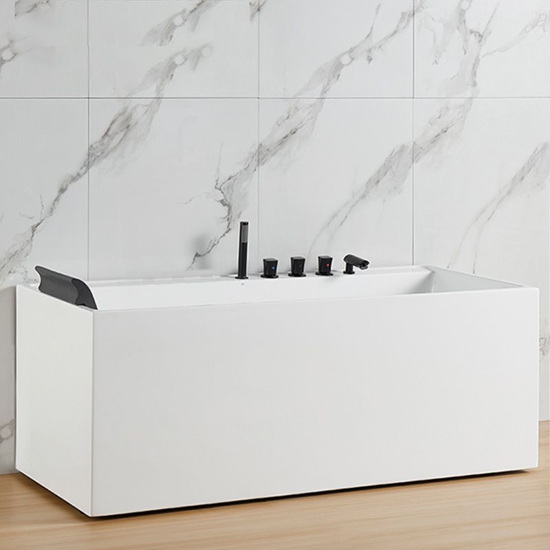 Modern White Rectangle Bathtub Acrylic Freestand Soaking Bathtub with Drain Bath Tub Clearhalo 'Bathroom Remodel & Bathroom Fixtures' 'Bathtubs' 'Home Improvement' 'home_improvement' 'home_improvement_bathtubs' 'Showers & Bathtubs' 1200x1200_7546f36b-6582-4c1f-91d8-1b26cc1fd168