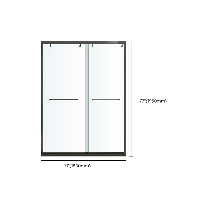 One-shaped Semi-frameless Double Sliding Shower Door, Bathroom Tempered Glass Door Clearhalo 'Bathroom Remodel & Bathroom Fixtures' 'Home Improvement' 'home_improvement' 'home_improvement_shower_tub_doors' 'Shower and Tub Doors' 'shower_tub_doors' 'Showers & Bathtubs' 1200x1200_75487a0e-ee37-4a26-9ef9-10d0c39eefbf