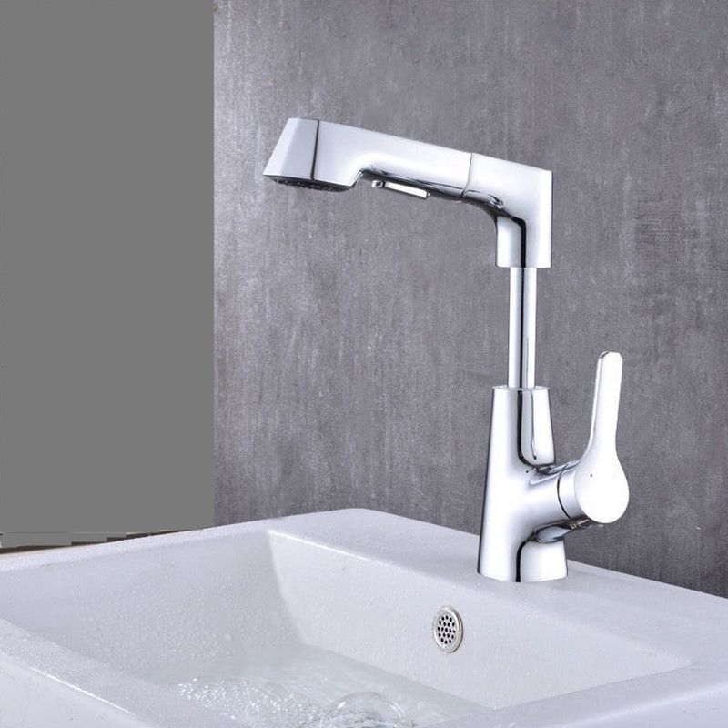 Modern Vessel Sink Faucet Copper Single Handle Retractable Low Arc Vessel Faucet Clearhalo 'Bathroom Remodel & Bathroom Fixtures' 'Bathroom Sink Faucets' 'Bathroom Sinks & Faucet Components' 'bathroom_sink_faucets' 'Home Improvement' 'home_improvement' 'home_improvement_bathroom_sink_faucets' 1200x1200_754903e0-3e70-4cac-8961-937c259cad2a