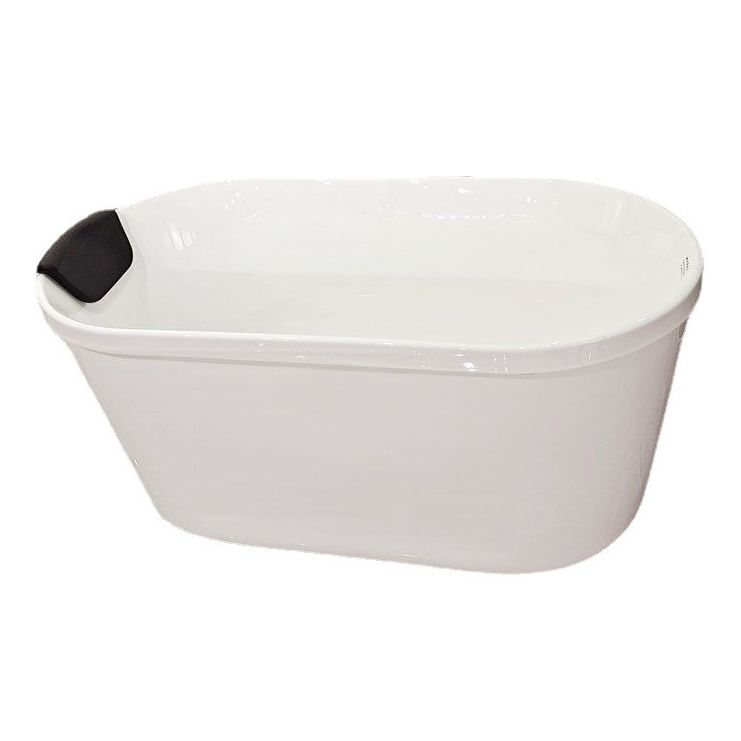 Acrylic Oval Freestanding Bath Soaking 25.59-inch Wide Bathtub in White Clearhalo 'Bathroom Remodel & Bathroom Fixtures' 'Bathtubs' 'Home Improvement' 'home_improvement' 'home_improvement_bathtubs' 'Showers & Bathtubs' 1200x1200_757b8aca-48e8-46a6-ab64-92d6f5edbd69